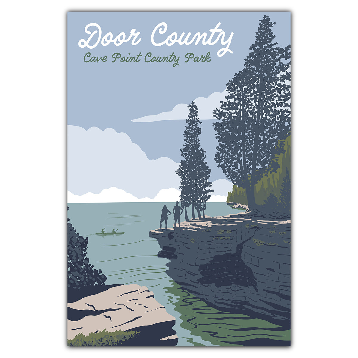 Door County Cave Point Postcard