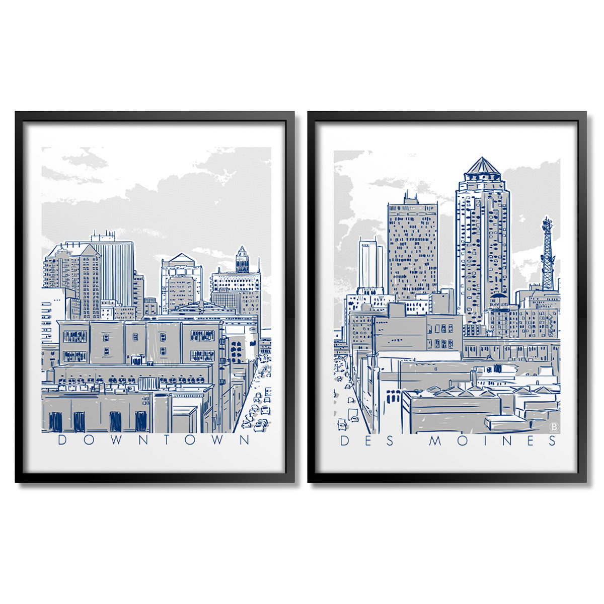Downtown Des Moines Print Set - Bozz Prints
