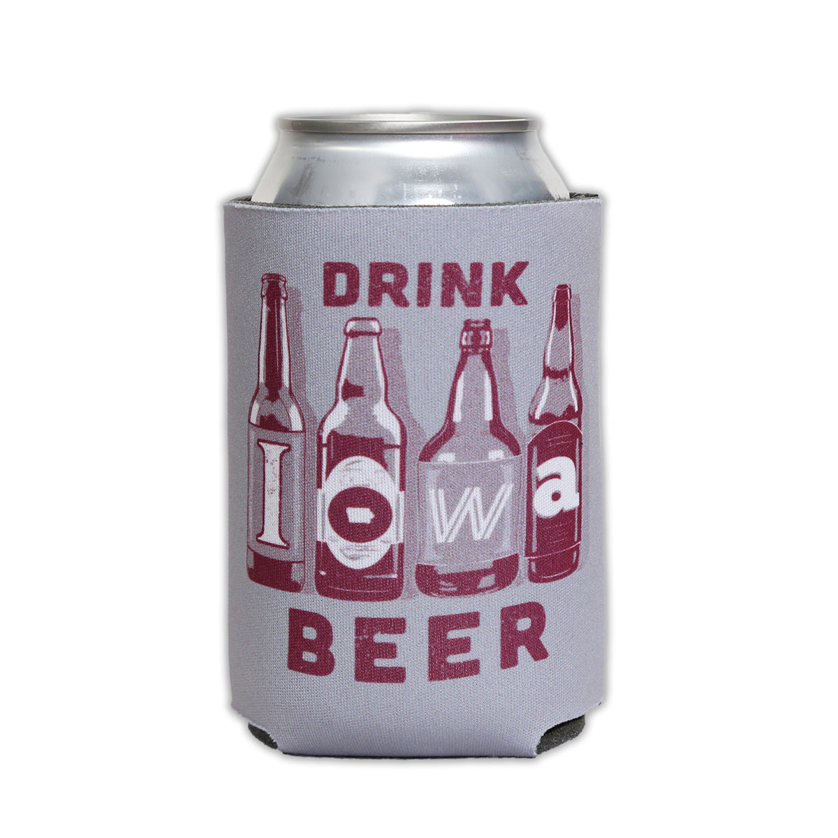 Drink Iowa Beer Can Cooler - Bozz Prints
