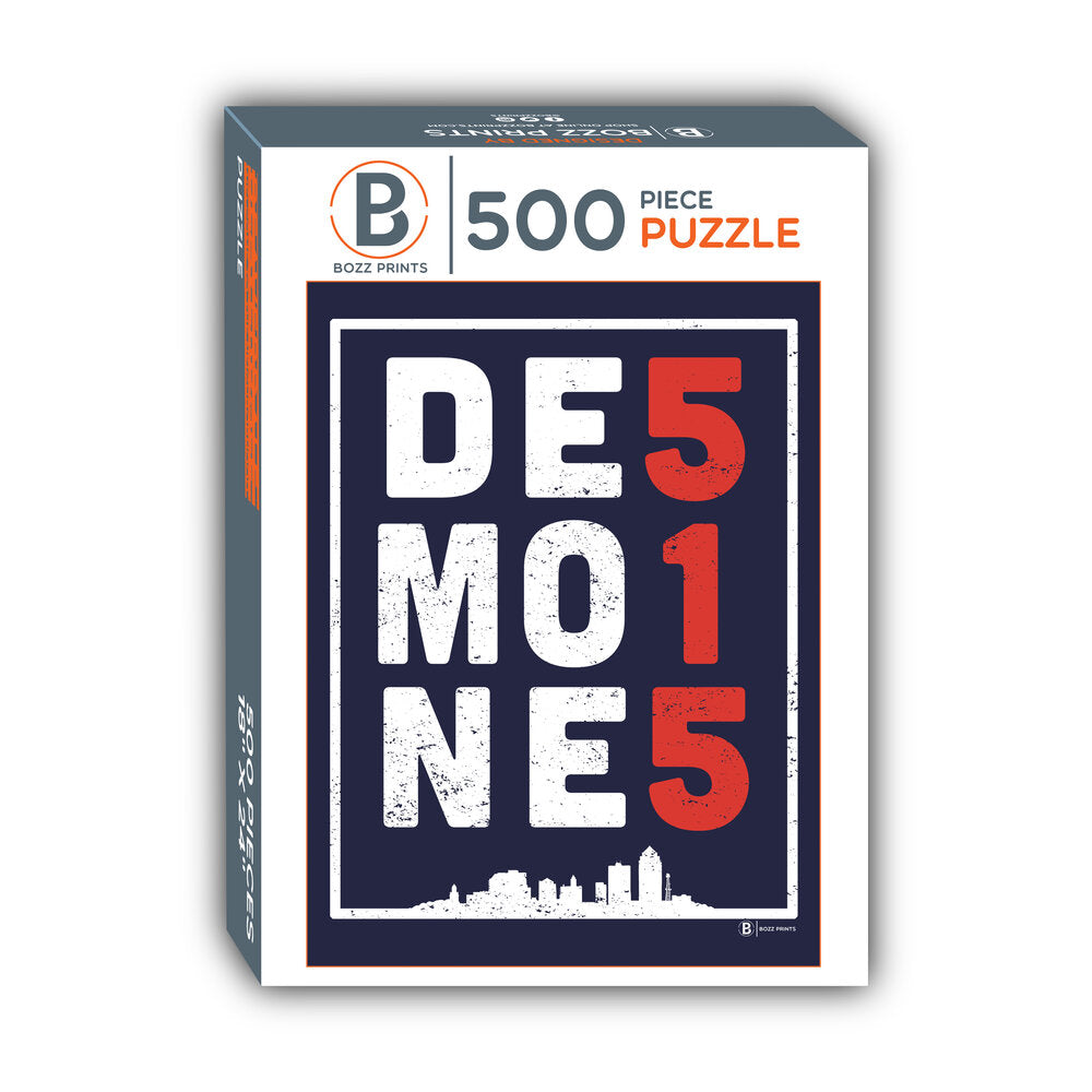 Des Moines 515 Skyline Jigsaw Puzzle - Bozz Prints