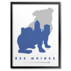 Des Moines Bulldog Skyline Print - Bozz Prints