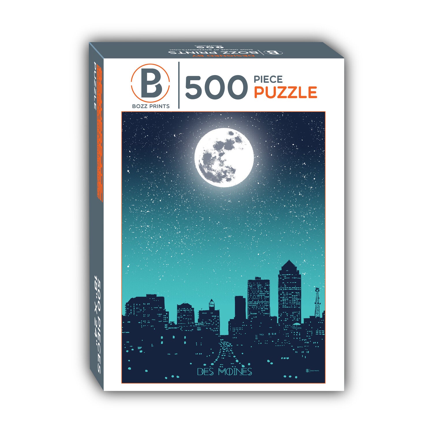 Des Moines Moon Jigsaw Puzzle - Bozz Prints