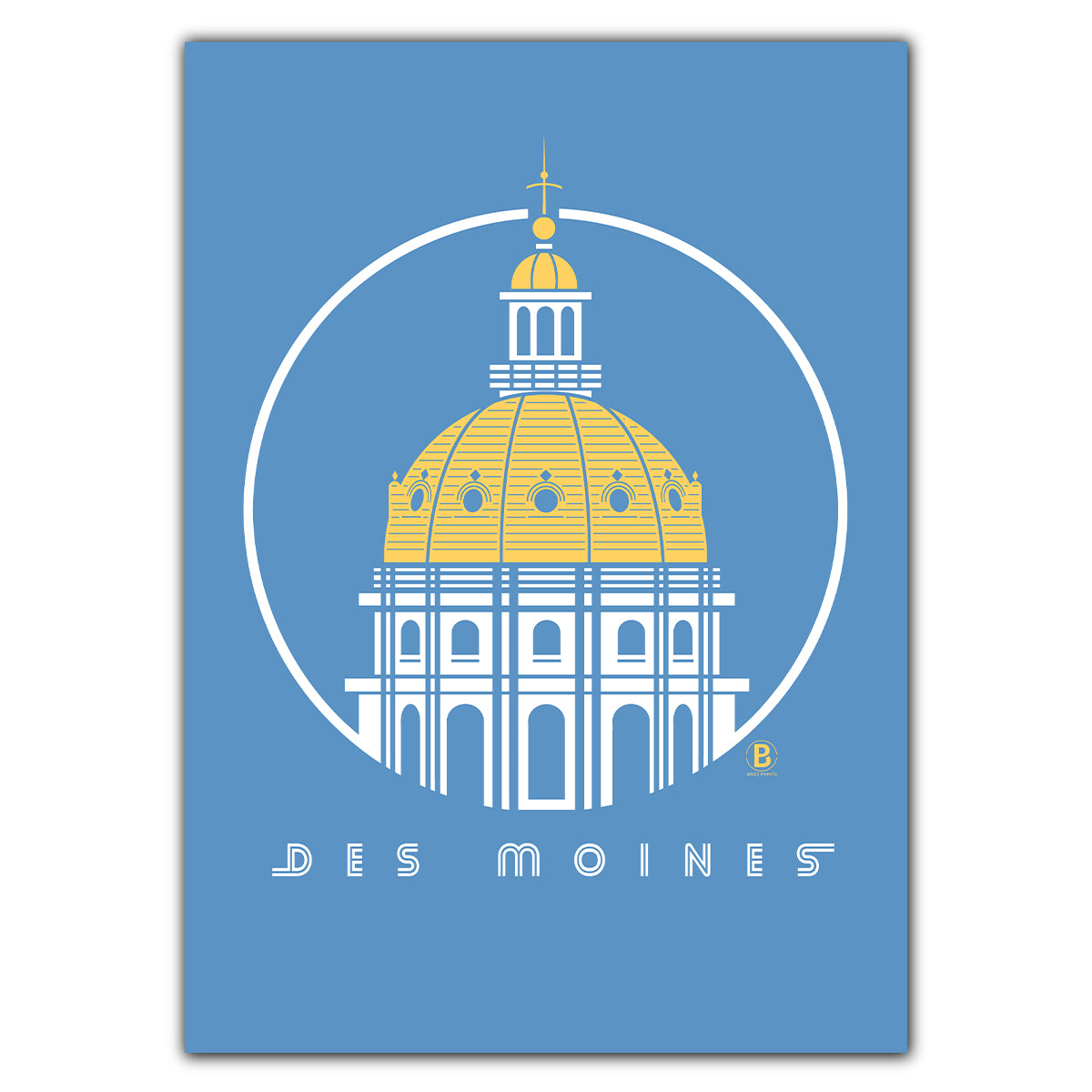 Des Moines Capitol Icon Greeting Card - Bozz Prints