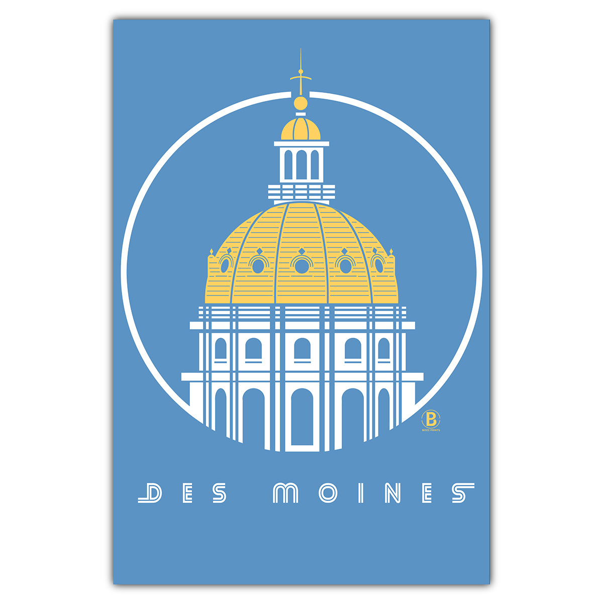 Des Moines Capitol Icon Postcard - Bozz Prints