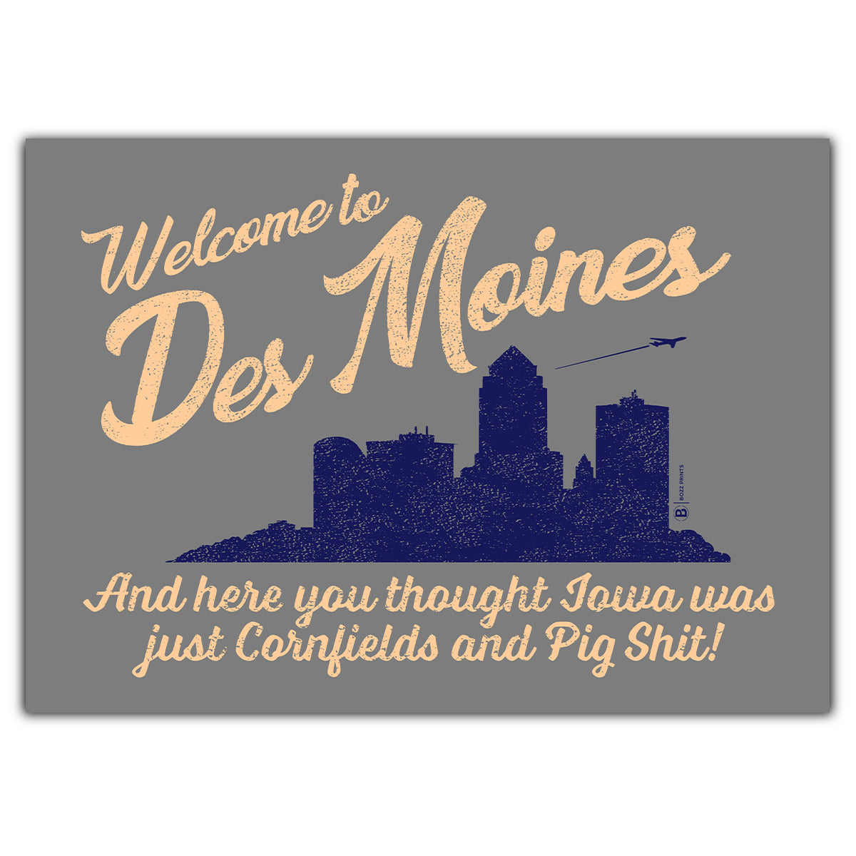 Des Moines Cornfields Greeting Card - Bozz Prints