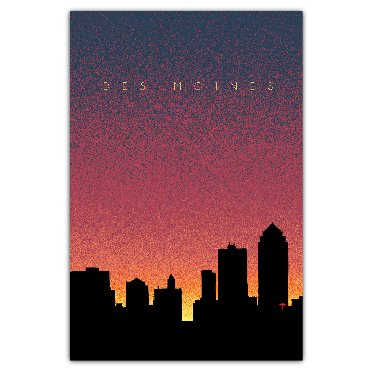 Des Moines Dusk Postcard - Bozz Prints