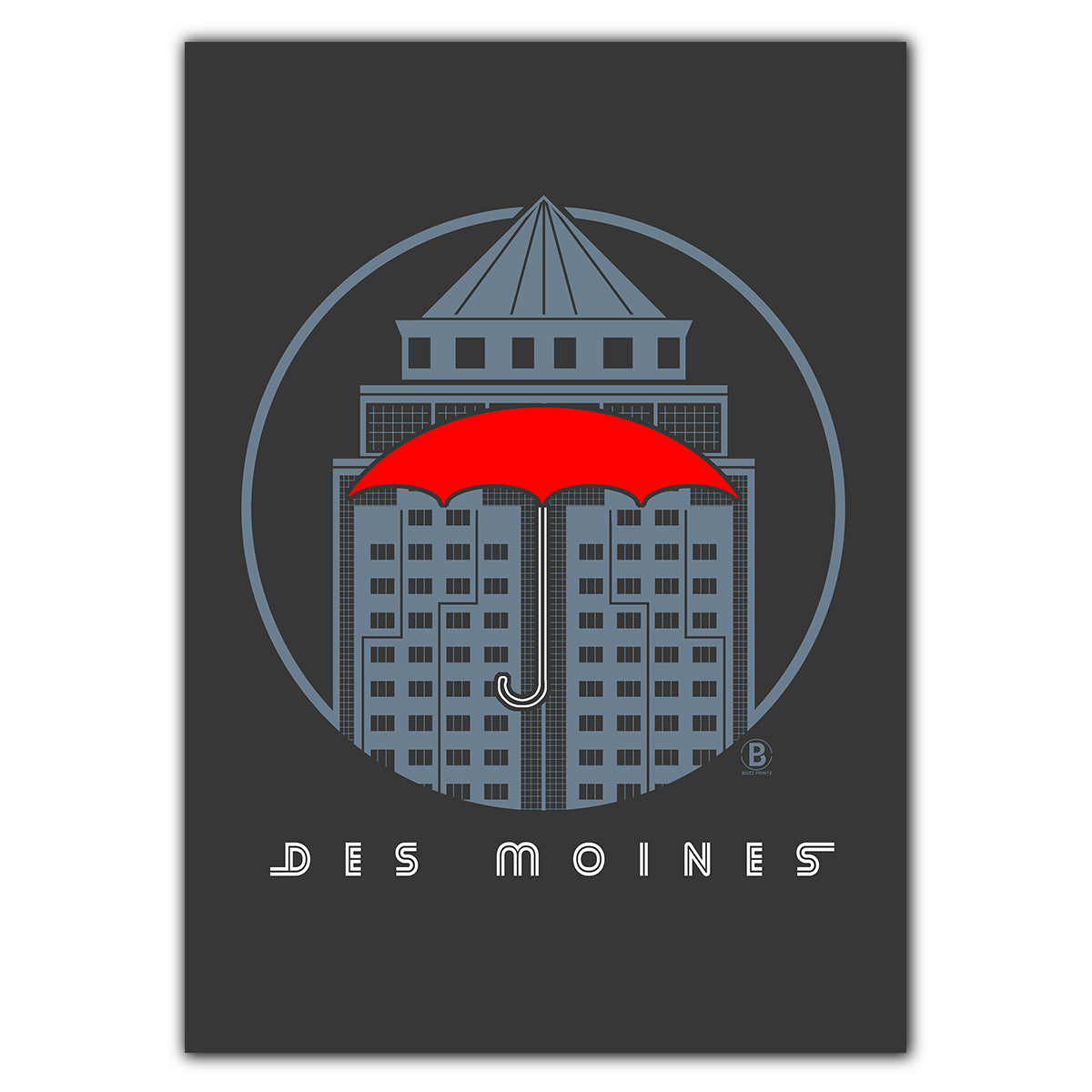 Des Moines Grand Avenue Icon Greeting Card - Bozz Prints