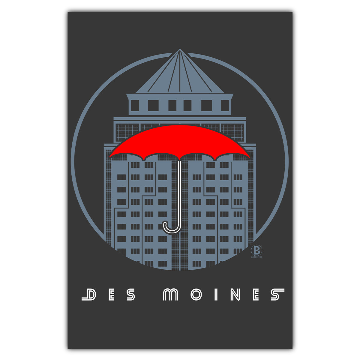 Des Moines Grand Avenue Icon Postcard - Bozz Prints