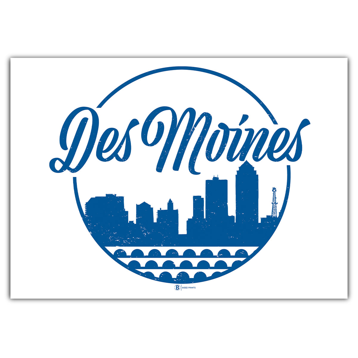 Des Moines Hometown Greeting Card - Bozz Prints