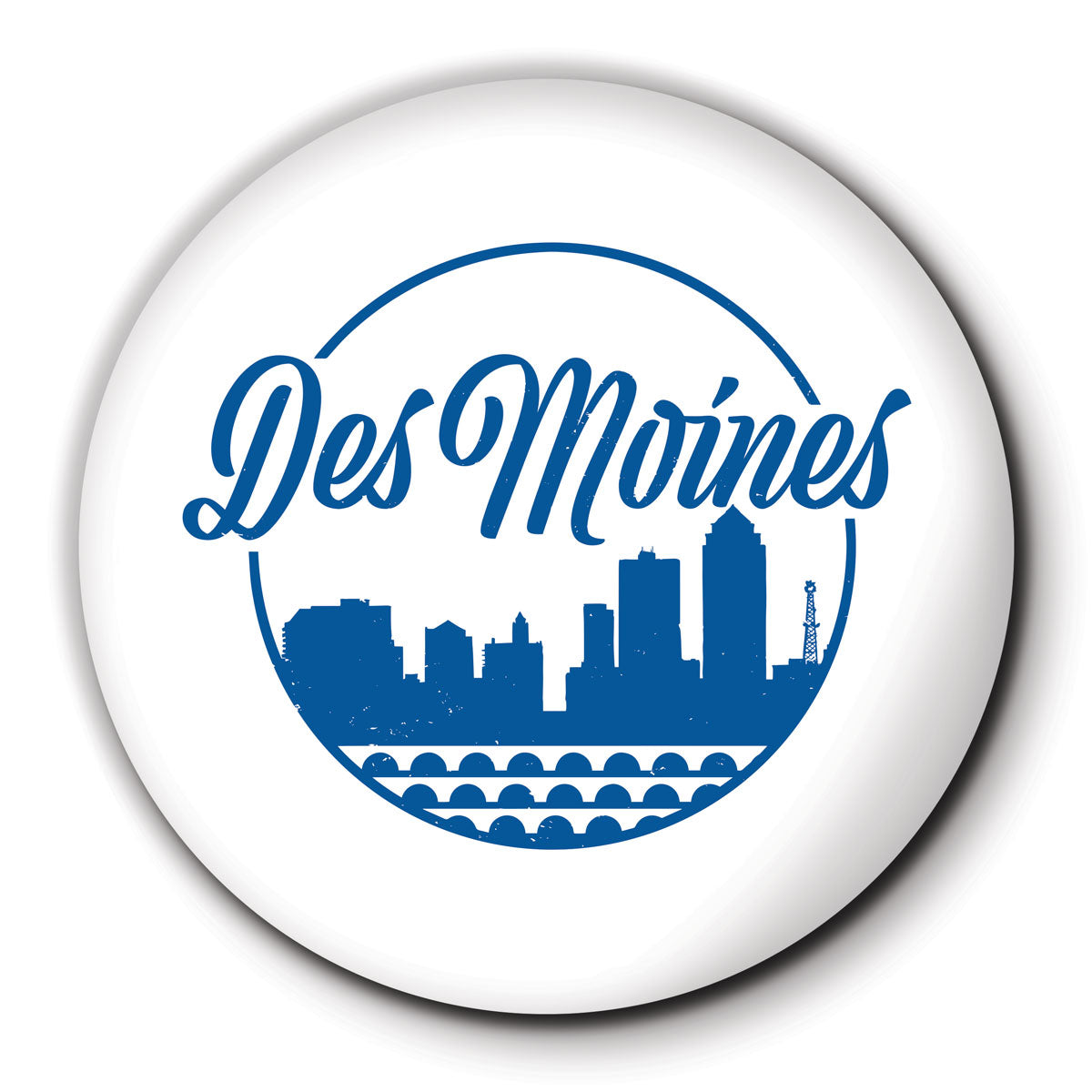 Des Moines Hometown White Round Coaster - Bozz Prints