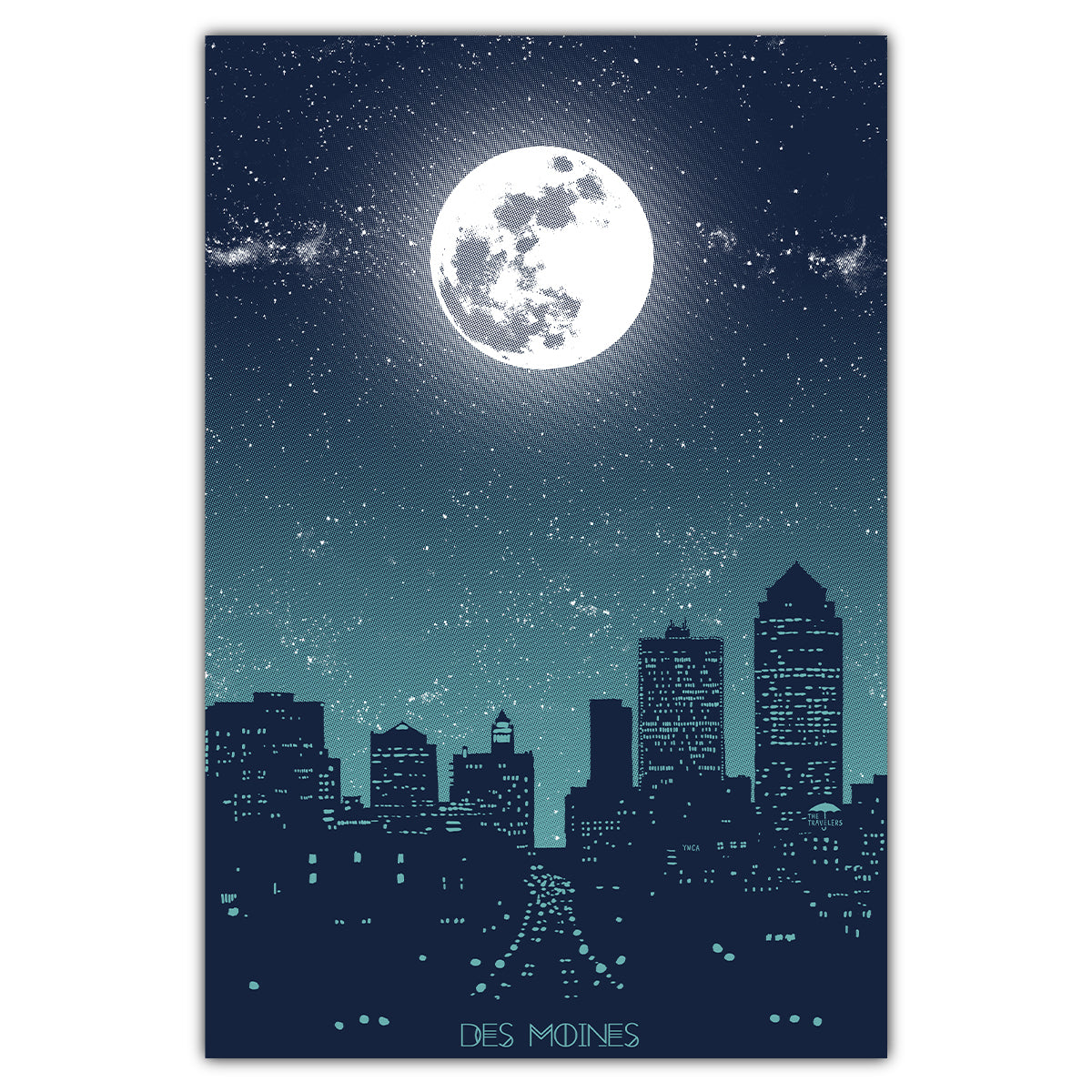 Des Moines Moon Postcard - Bozz Prints