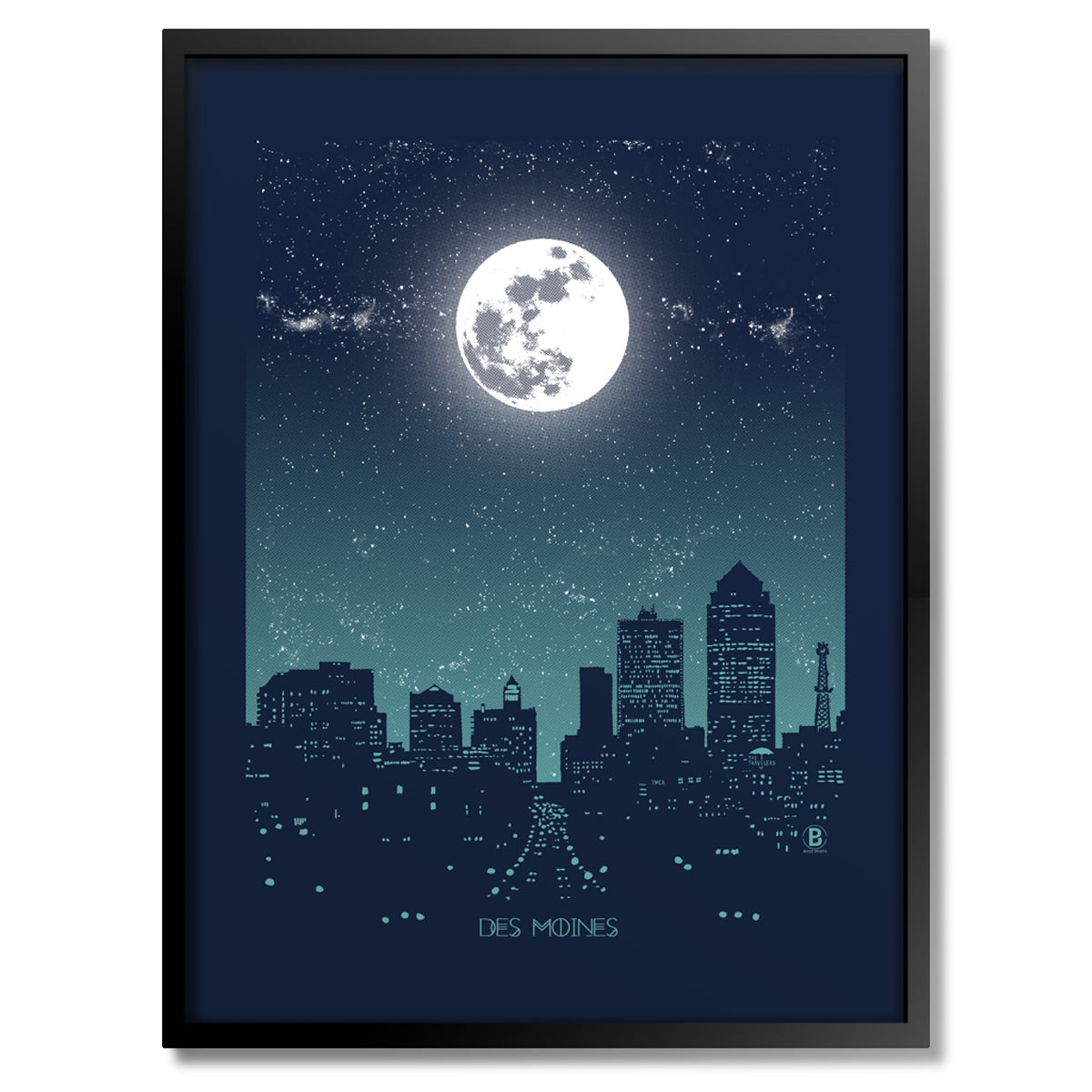 Des Moines Moon Print - Bozz Prints