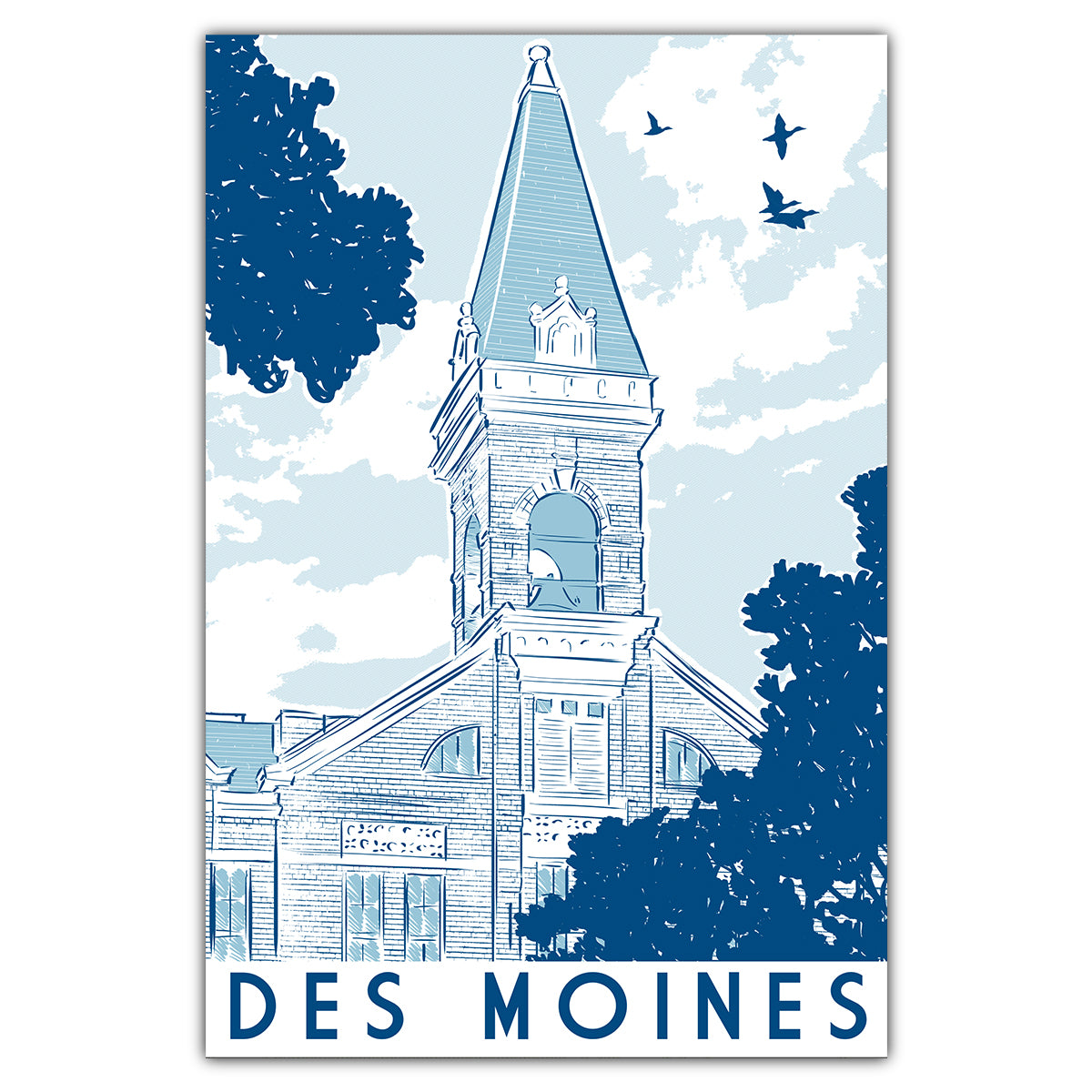 Des Moines Old Main Postcard - Bozz Prints