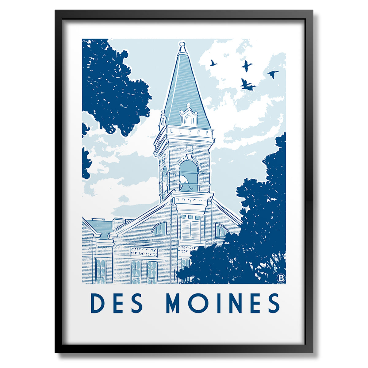 Des Moines Old Main Print - Bozz Prints