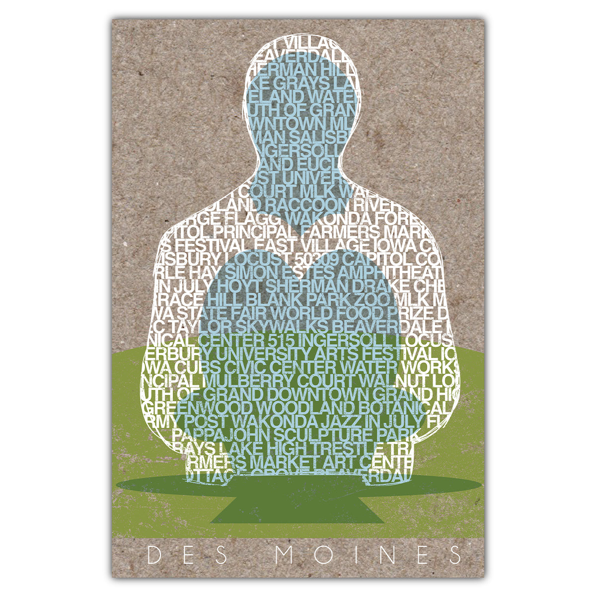Des Moines Sculpture Postcard