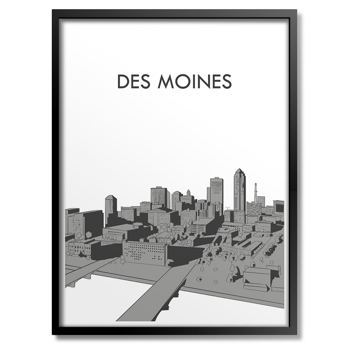 Des Moines Sprawl Print - Bozz Prints