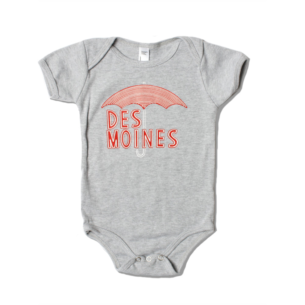 Des Moines Umbrella Grey Onesie - Bozz Prints