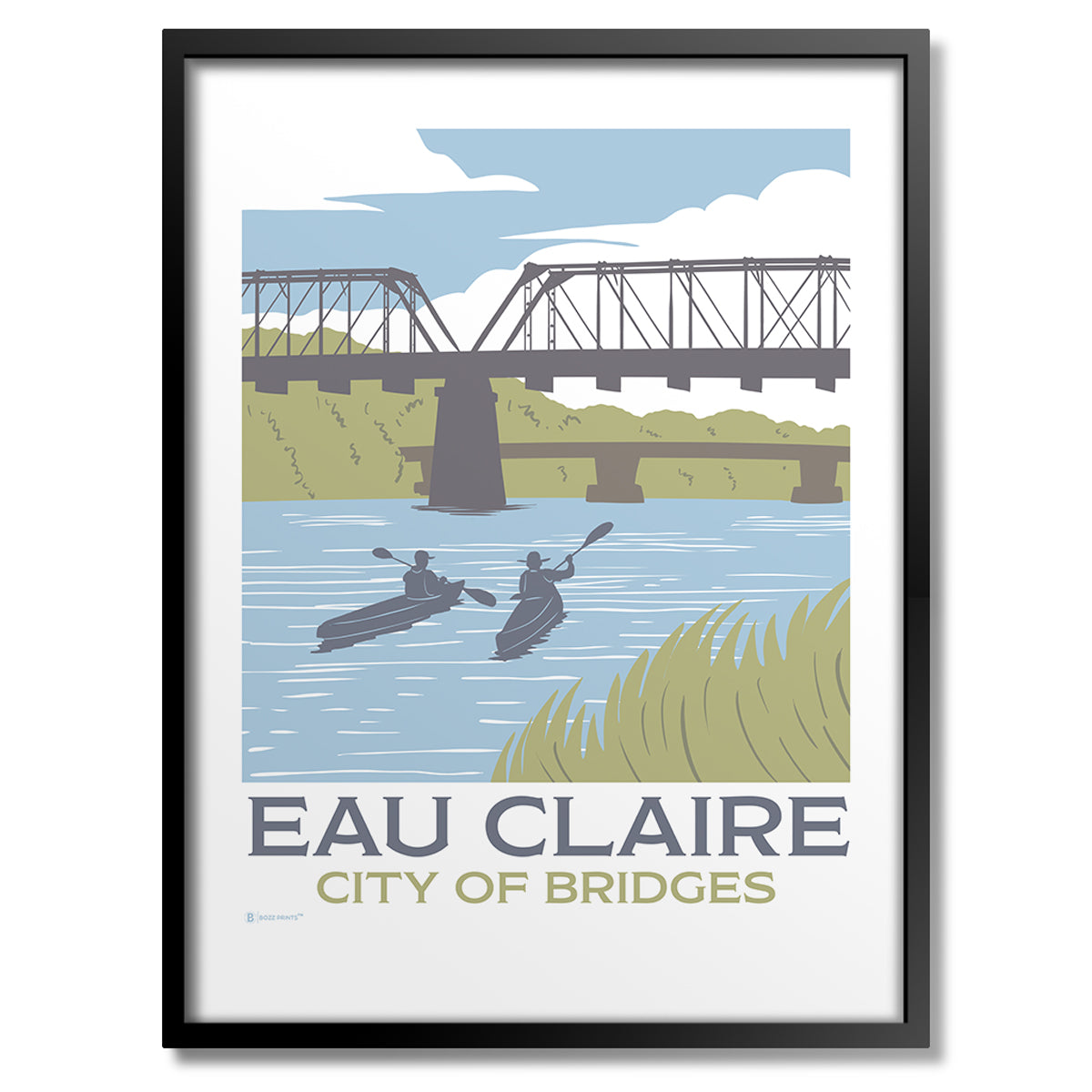 Eau Claire City of Bridges Print - Bozz Prints