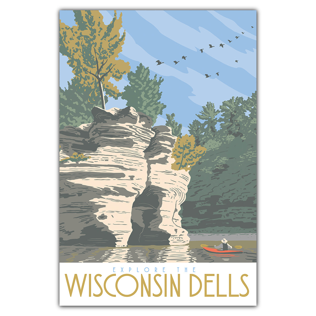 Explore Wisconsin Dells Postcard