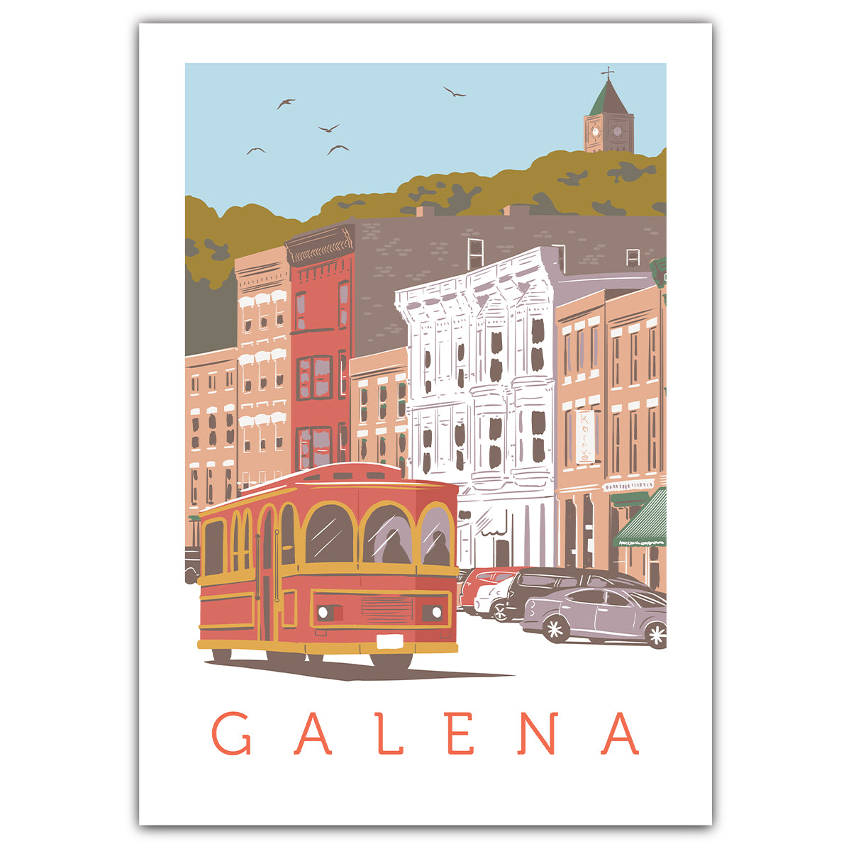 Galena Main Street Greeting Card - Bozz Prints