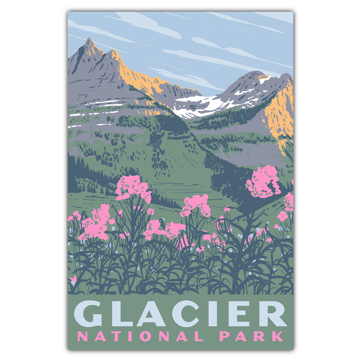 Glacier National Park Garden Wall Postcard - Bozz Prints
