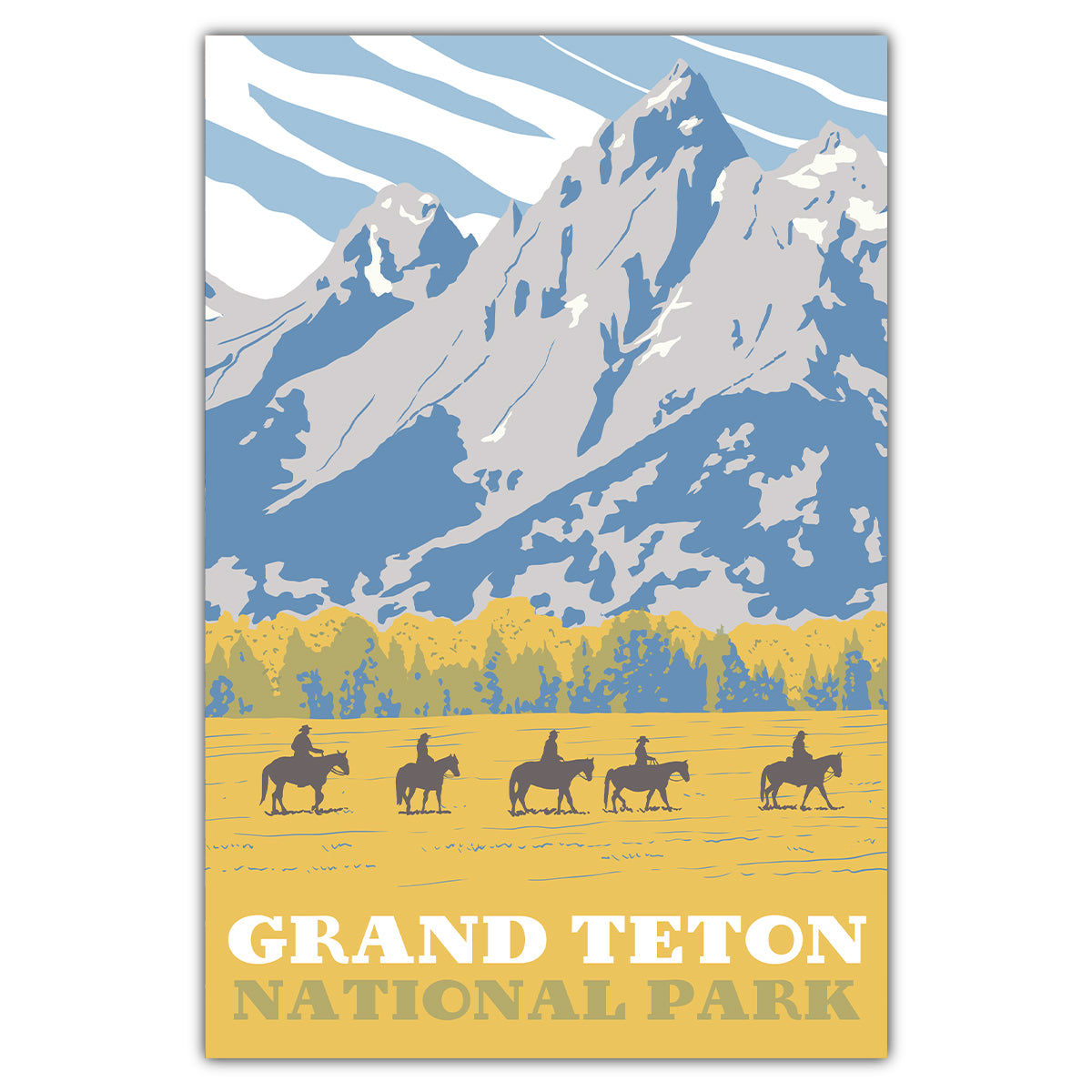 Grand Teton National Park Horseback Postcard - Bozz Prints