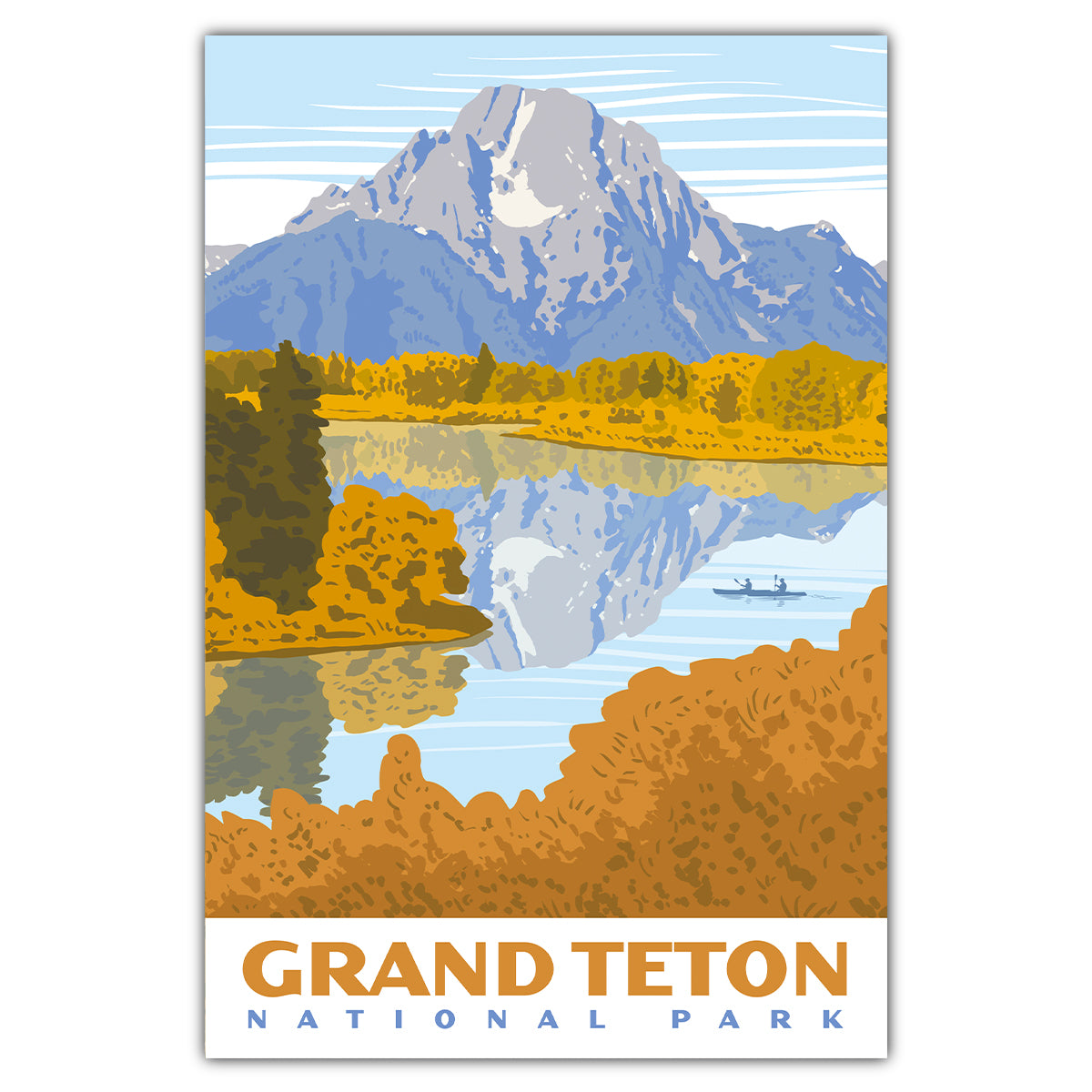 Grand Teton National Park Oxbow Bend Postcard - Bozz Prints