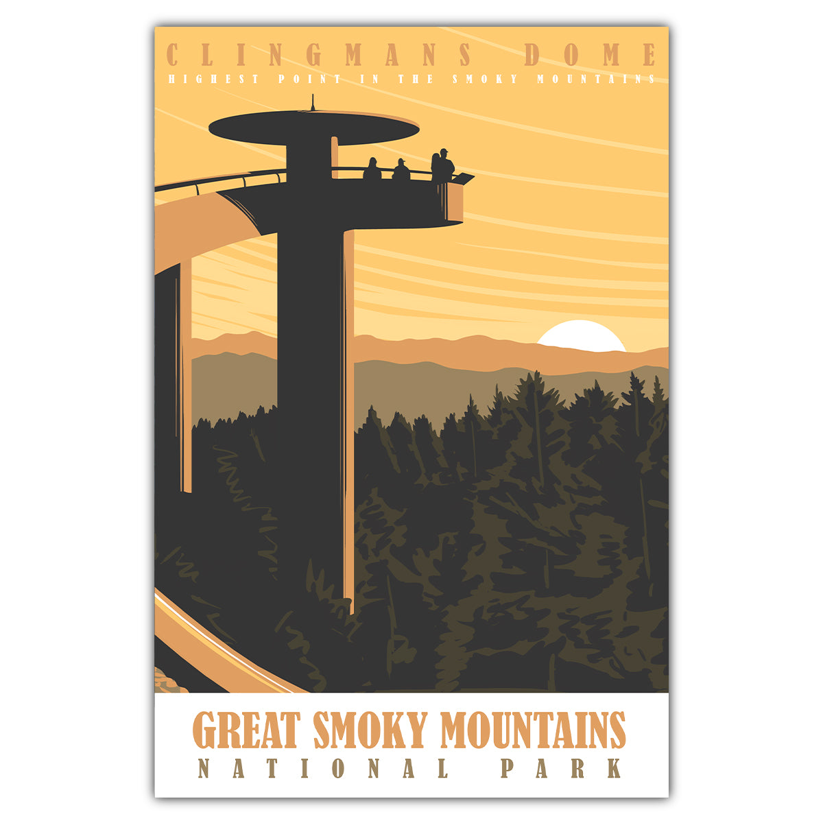 Great Smoky Mountains Clingmans Dome Postcard - Bozz Prints