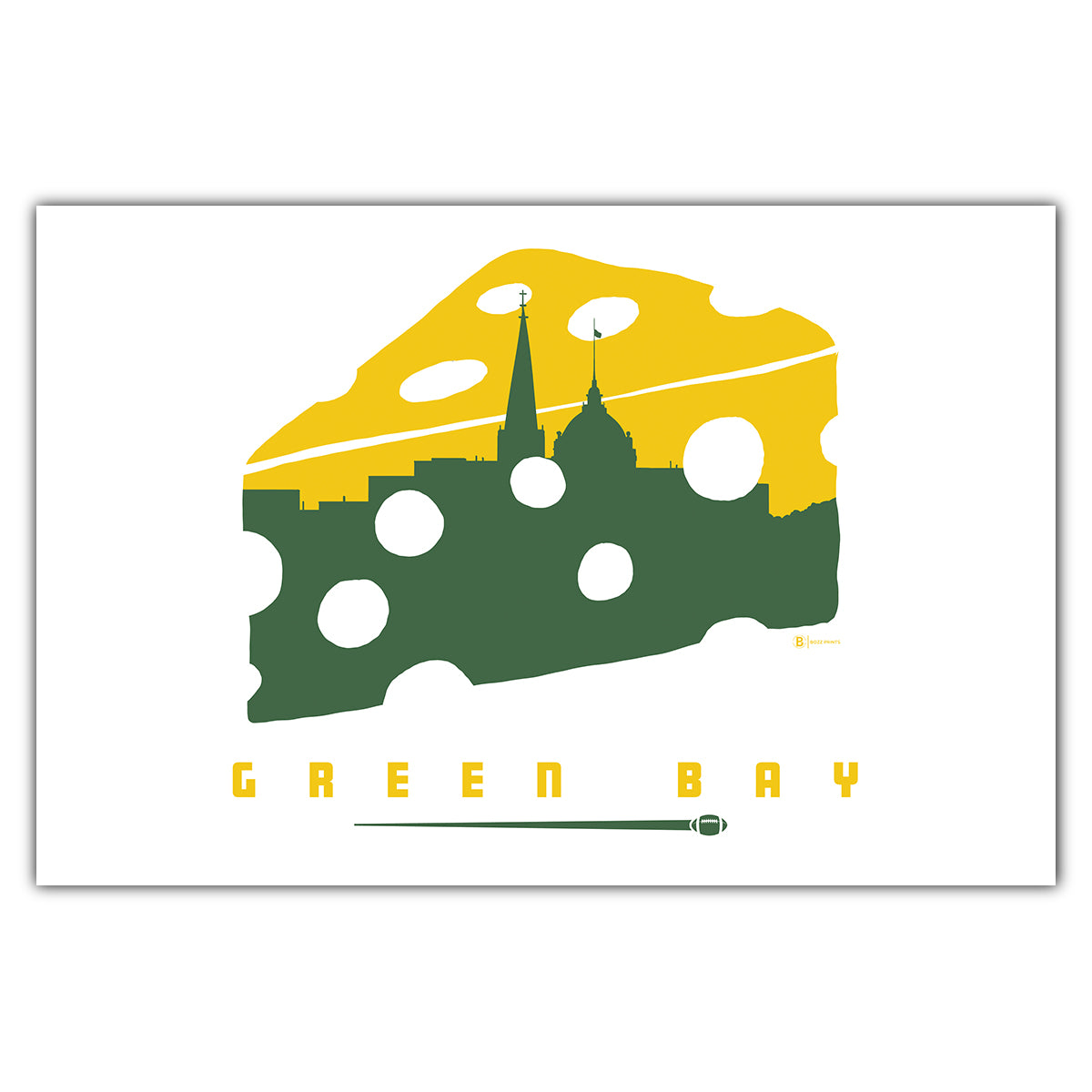 Green Bay Football Postcard - Bozz Prints