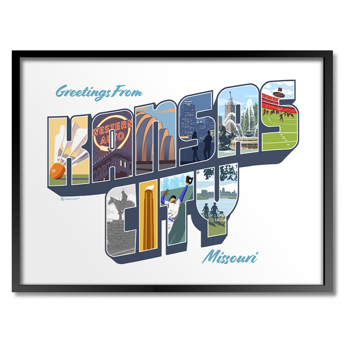 Greetings From Kansas City Print