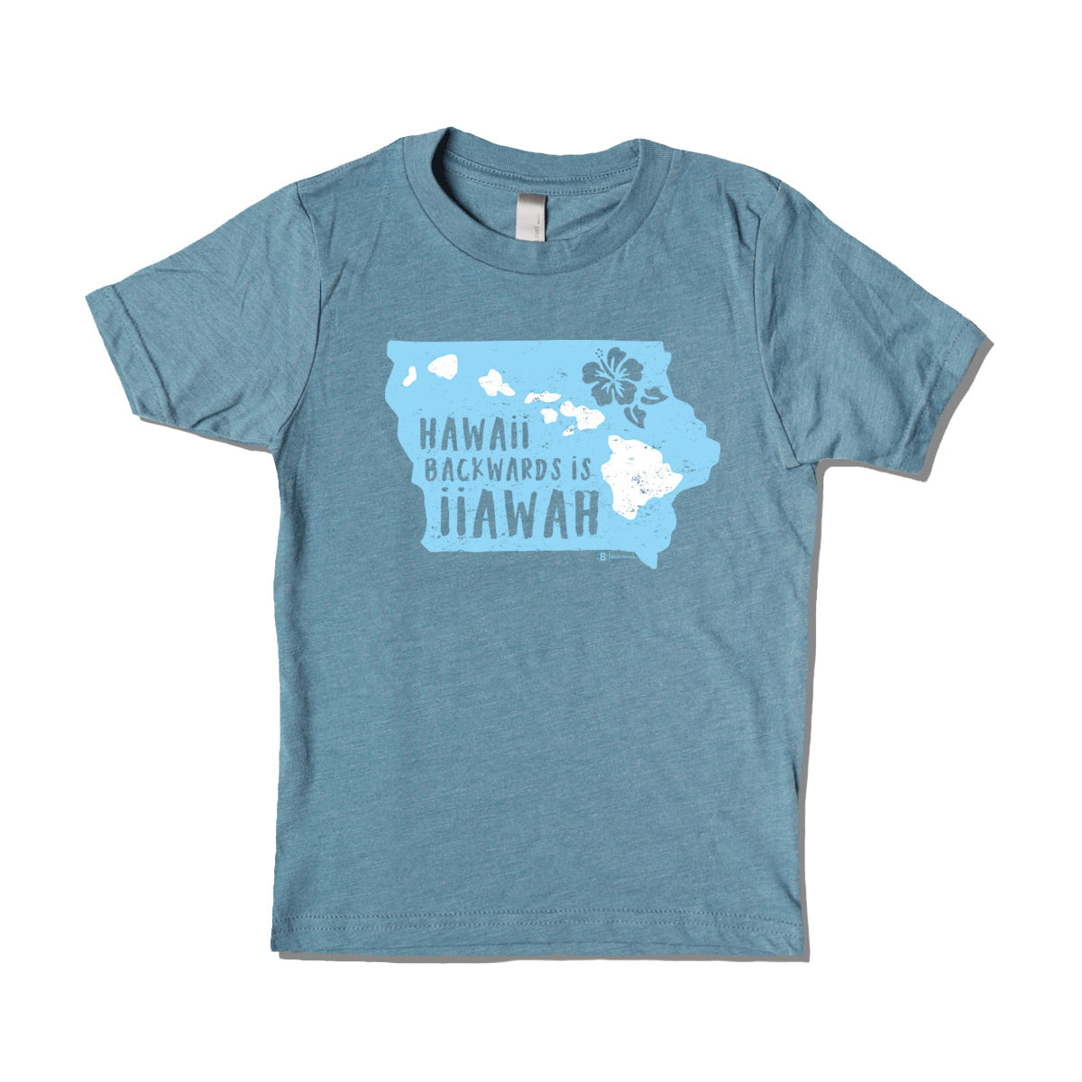 Hawaii Backwards is Iiawah Kids Ocean Blue T-Shirt - Bozz Prints