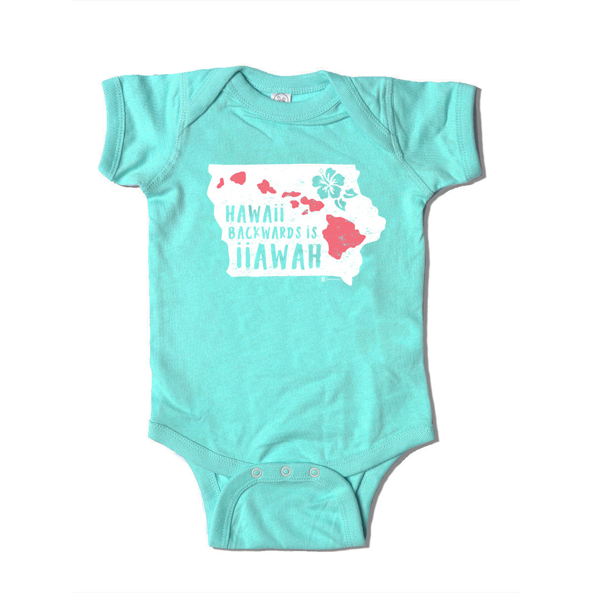 Hawaii Backwards is Iiawah Seafoam Onesie - Bozz Prints