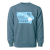 Hawaii Backwards is Iiawah Crew Neck Blue Sweatshirt - Bozz Prints