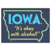I.O.W.A. (It&#39;s Ok With Alcohol) Navy Greeting Card - Bozz Prints