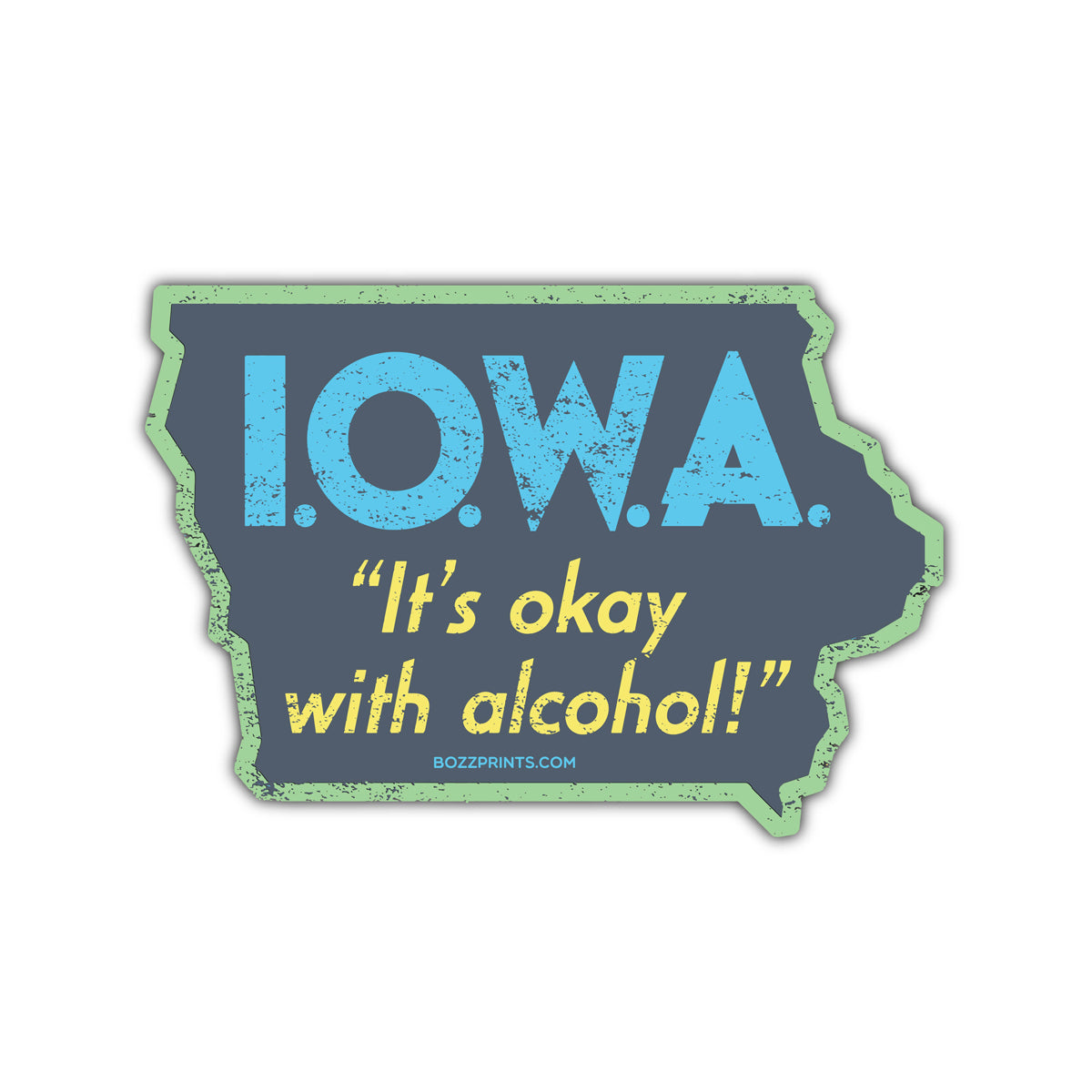 I.O.W.A. (IT'S OK WITH ALCOHOL) Navy - Bozz Prints
