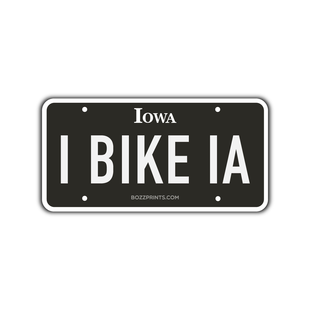 I BIKE IA License Plate - Bozz Prints