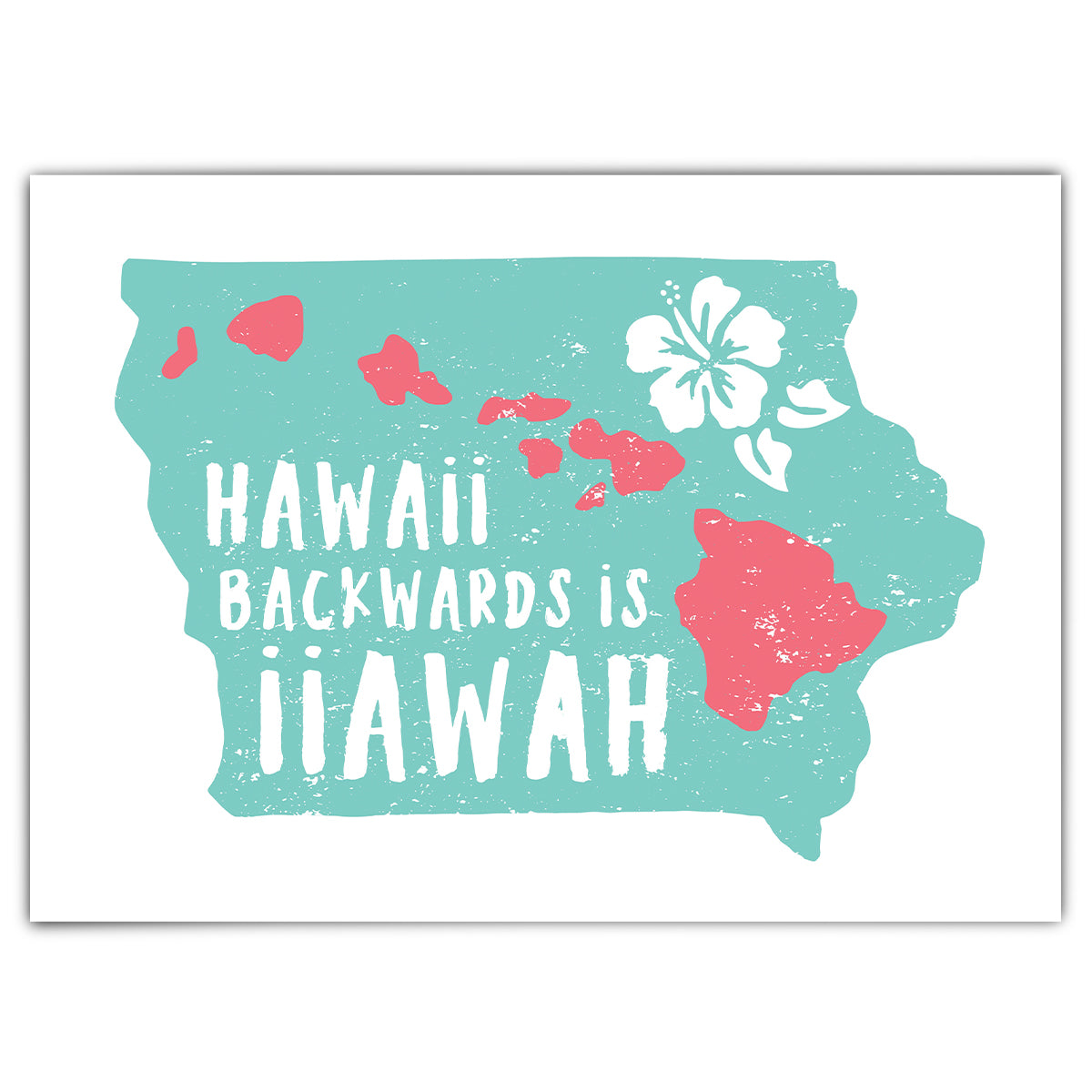 Hawaii Backwards is iiawaH Greeting Card - Bozz Prints