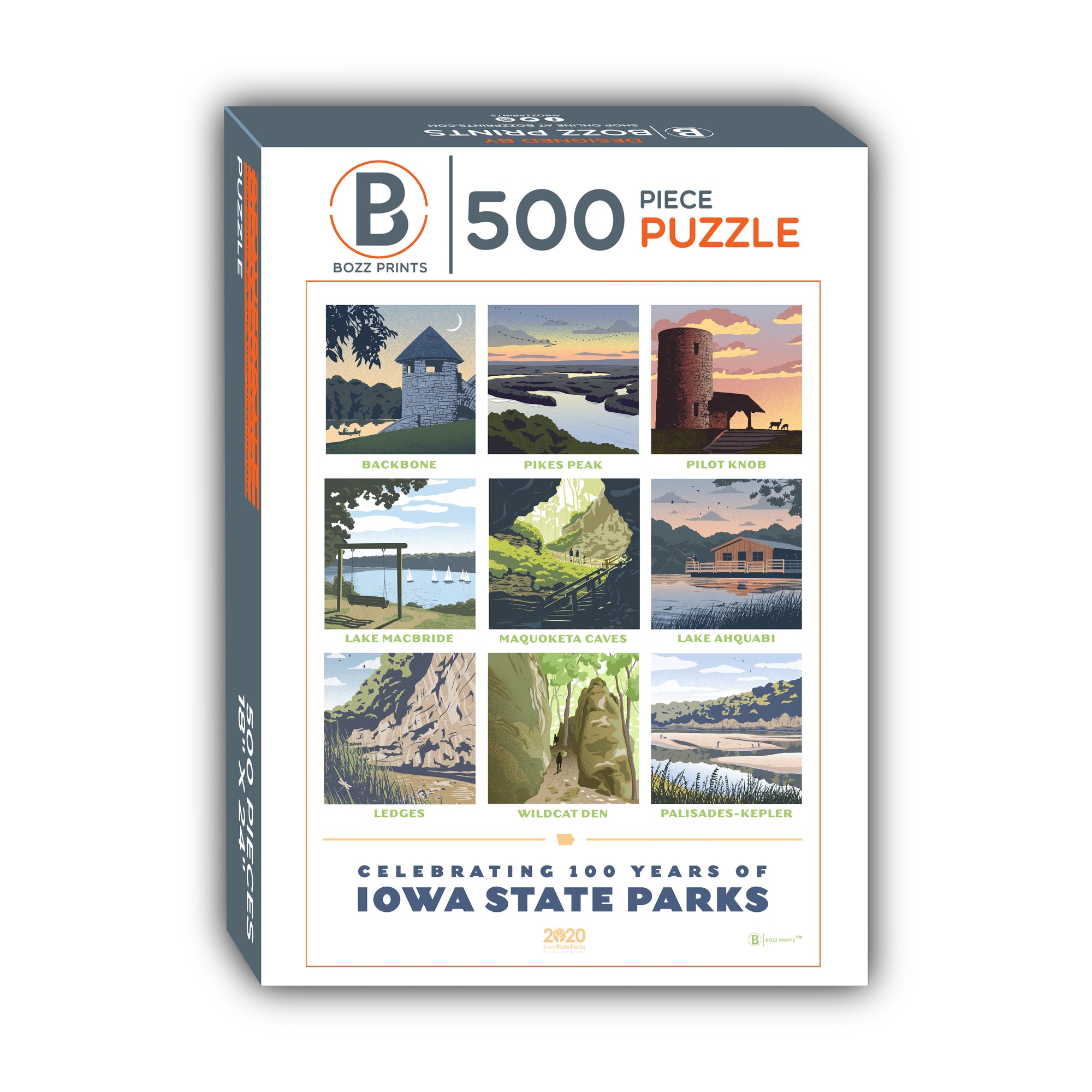 Iowa State Parks Centennial Jigsaw Puzzle - Bozz Prints