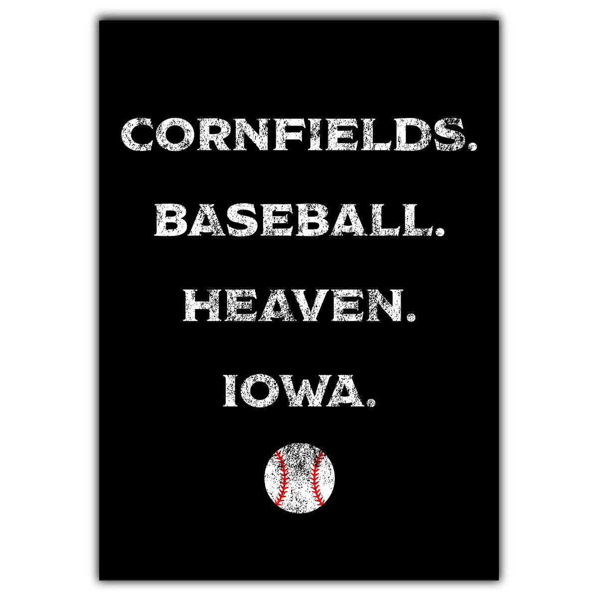 Iowa Baseball Heaven Greeting Card - Bozz Prints