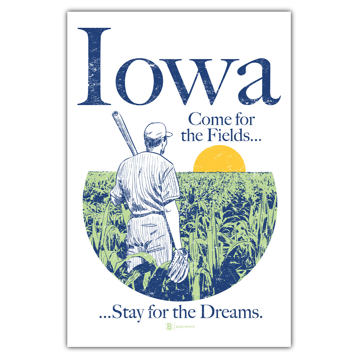 Iowa Come for the Fields Postcard - Bozz Prints