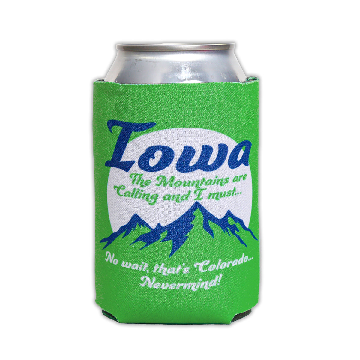 Iowa Mountains Are Calling Can Cooler - Bozz Prints