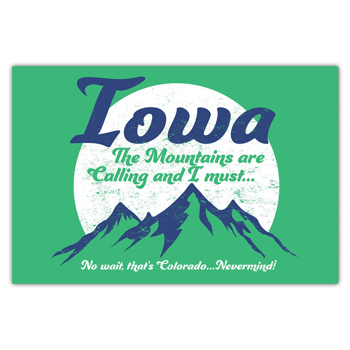 Iowa The Mountains are Calling Postcard - Bozz Prints