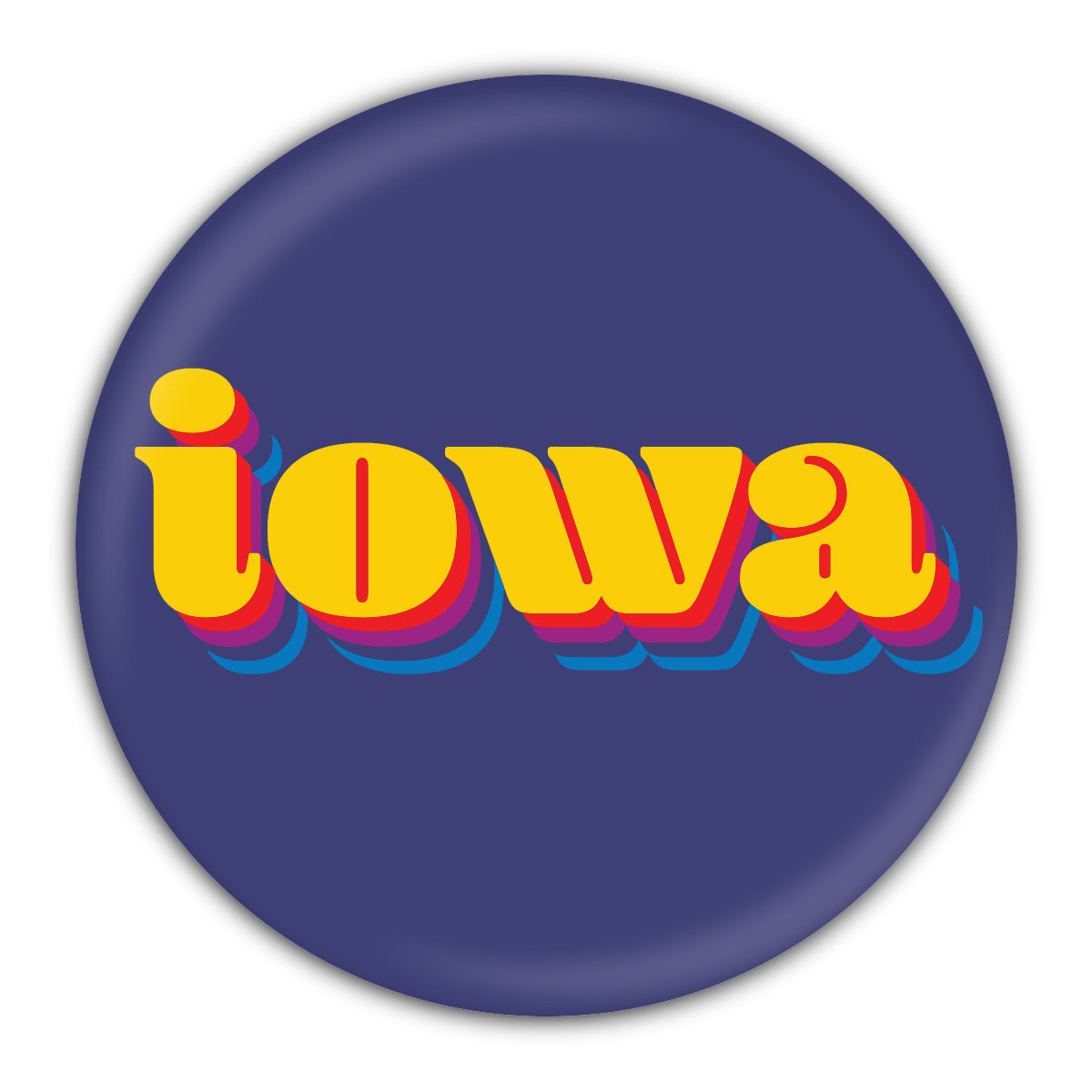 Iowa Retro Round Coaster - Bozz Prints