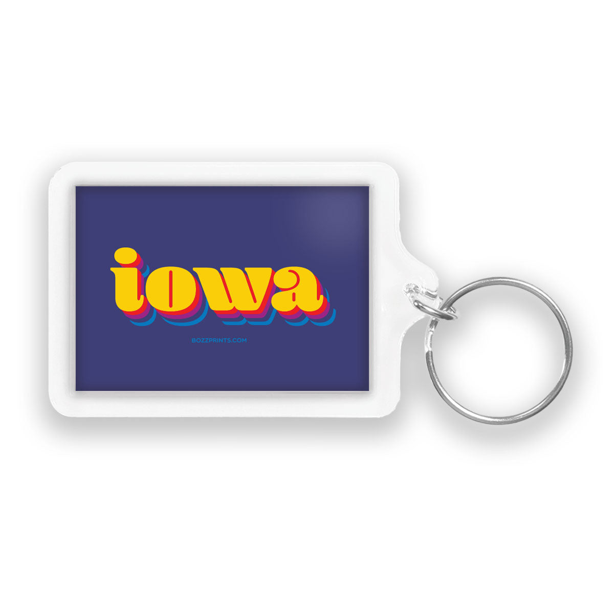 Iowa Retro Keychain - Bozz Prints