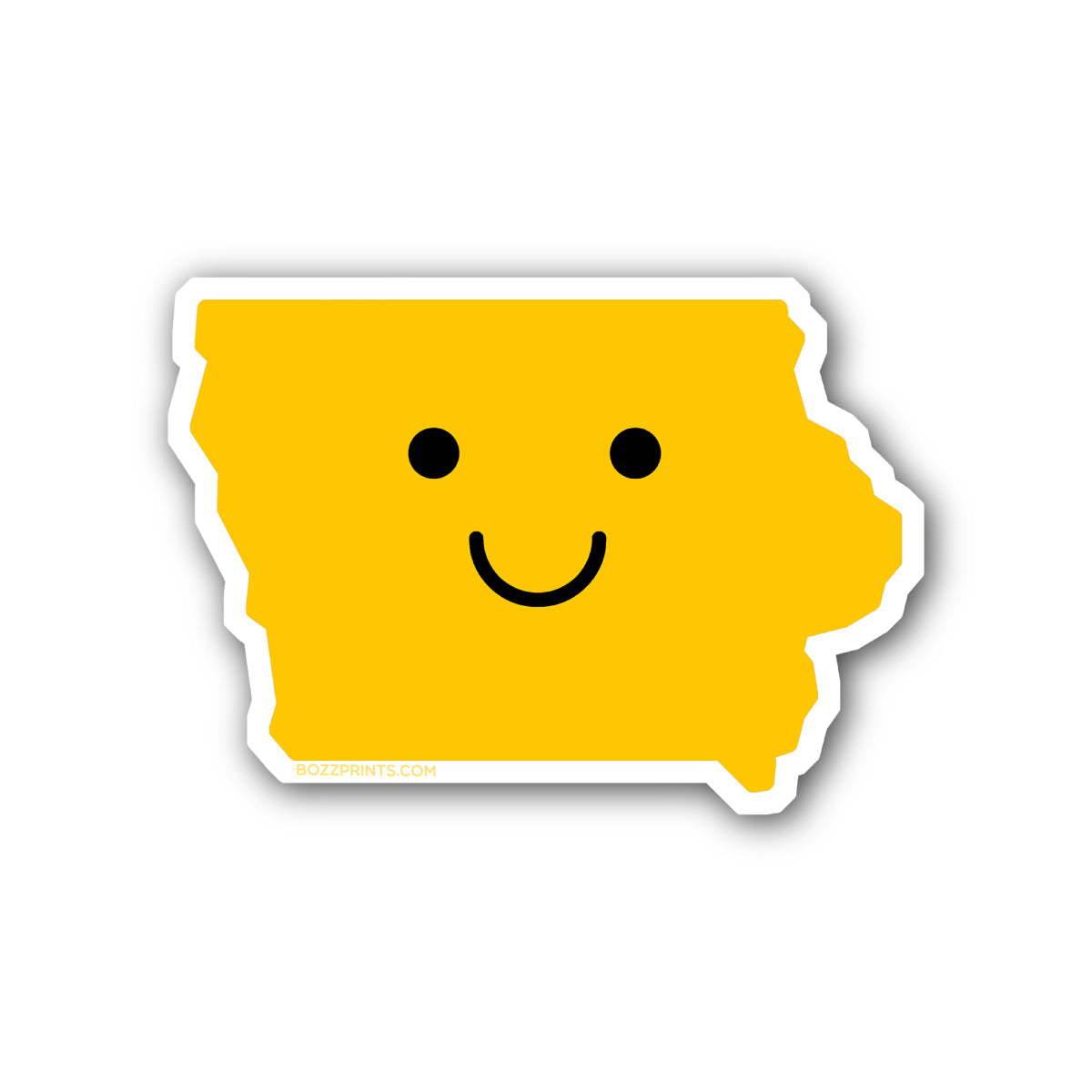 Smiley Face Iowa Sticker/Magnet - Bozz Prints