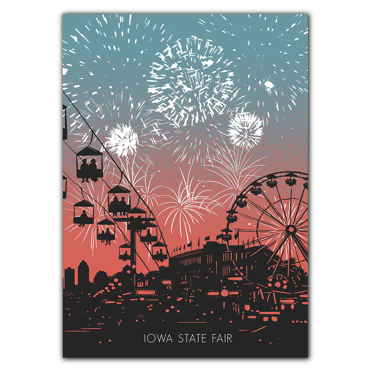 Iowa State Fair Fireworks Greeting Card - Bozz Prints