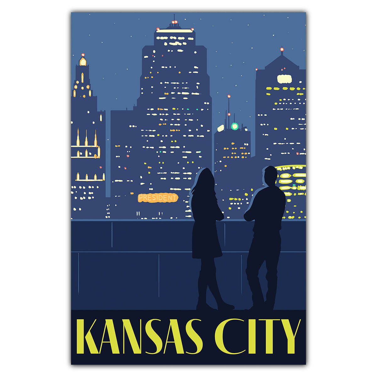 Kansas City Night Sky Postcard