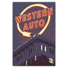 Kansas City Western Auto Lights Postcard