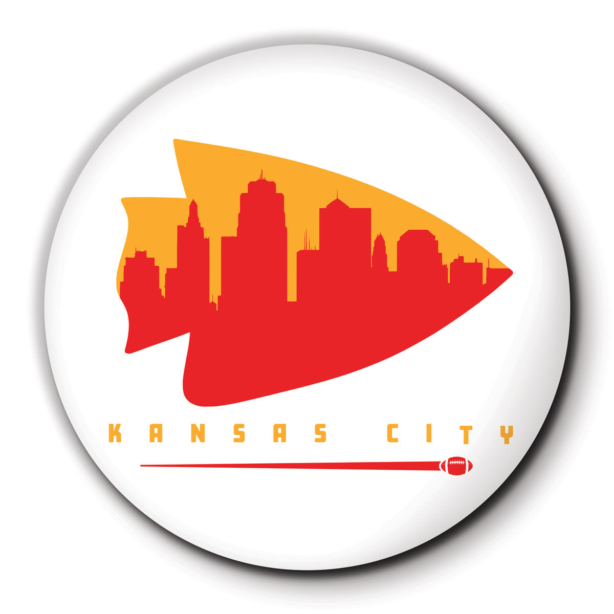 Kansas City Football Round Coaster - Bozz Prints