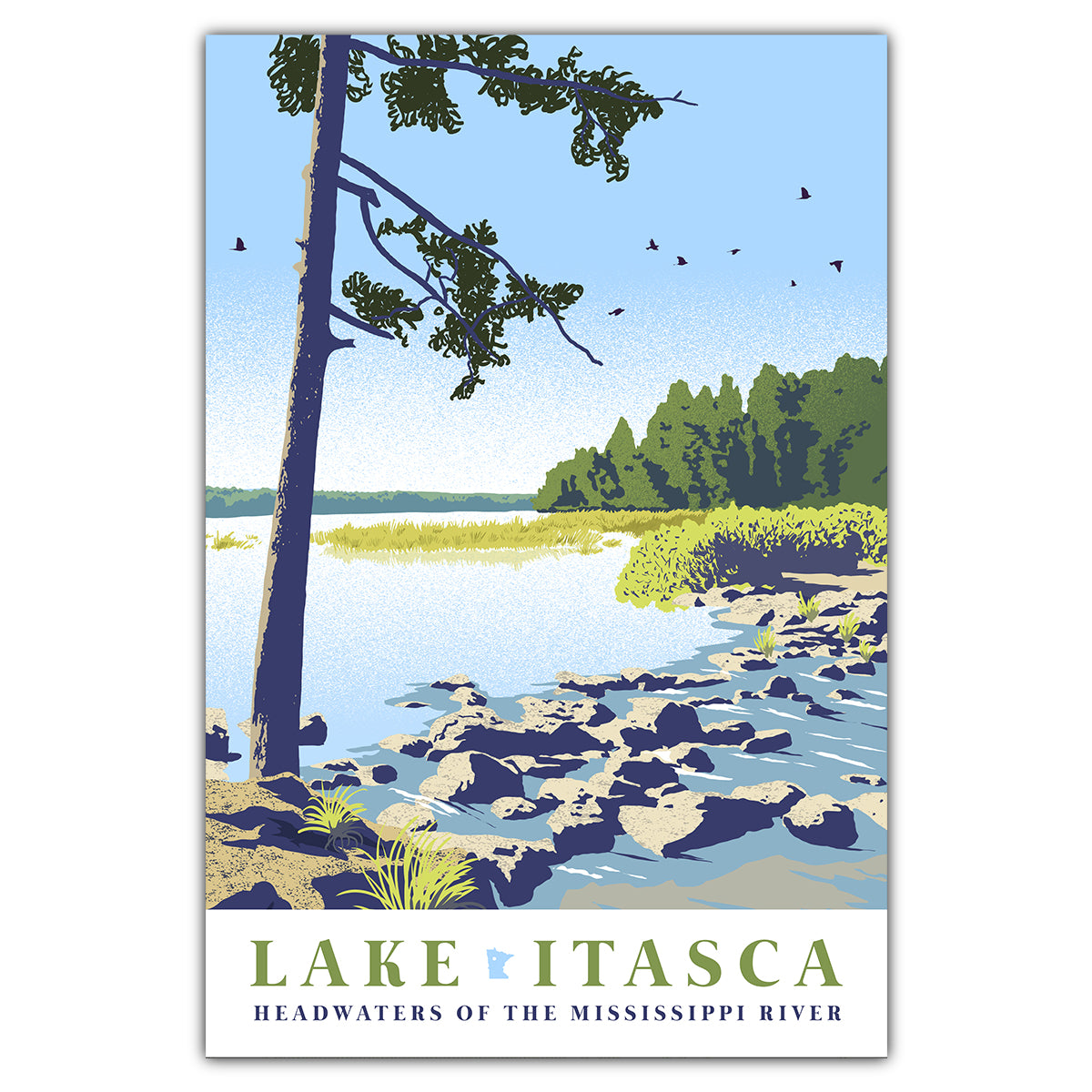Lake Itasca Postcard - Bozz Prints